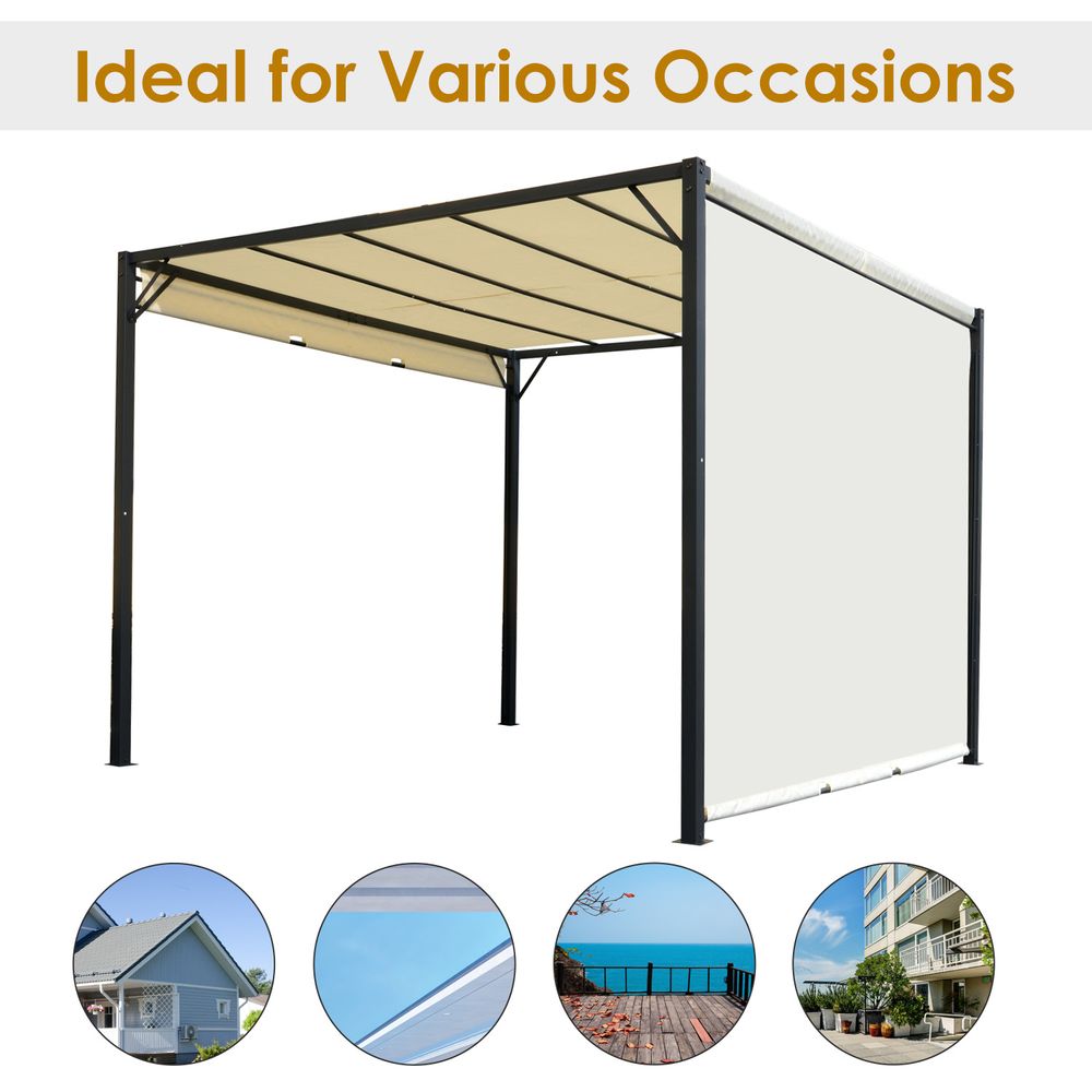 Retractable Pergola Canopy Cover Cream