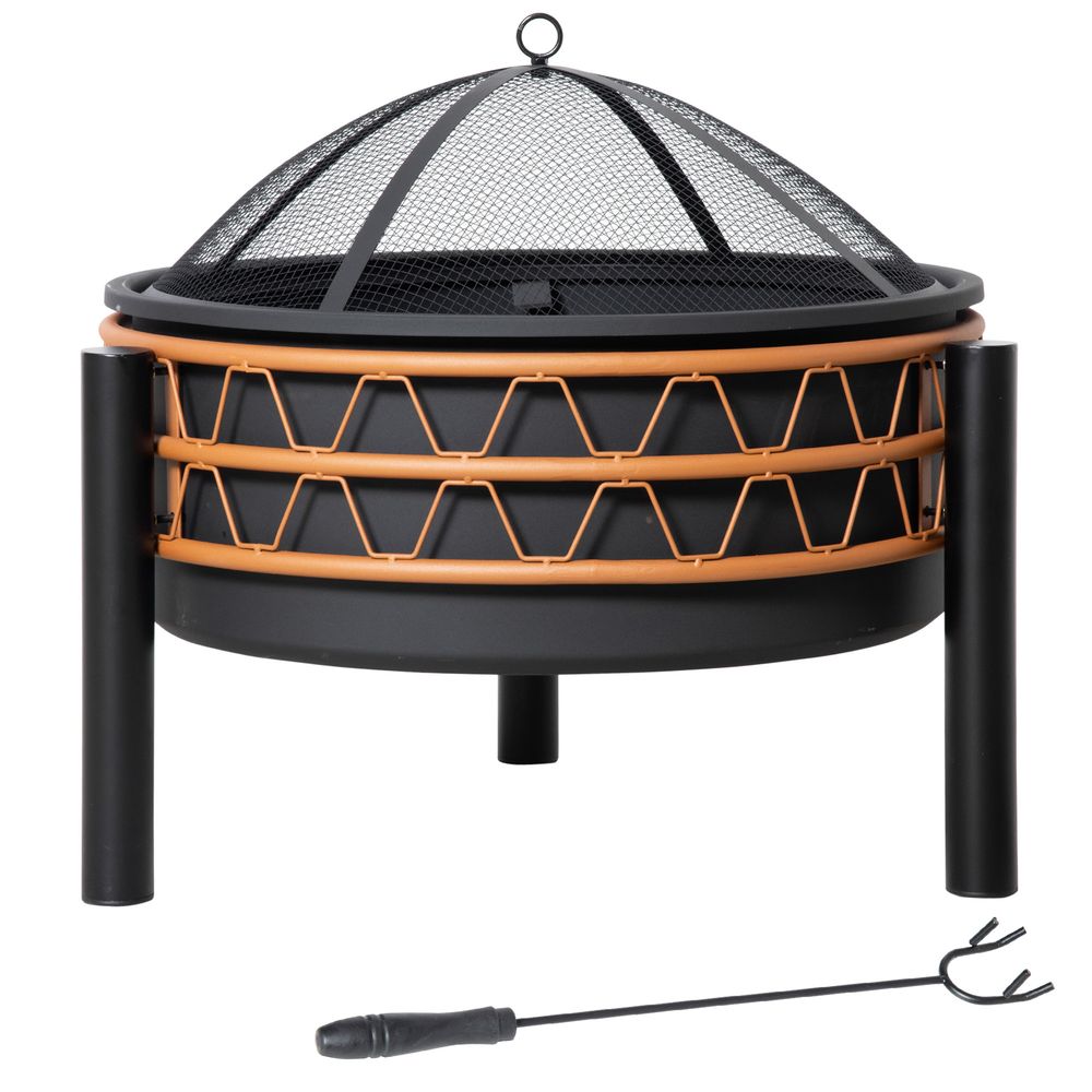 Fire Pit, Metal Round Screen Cover