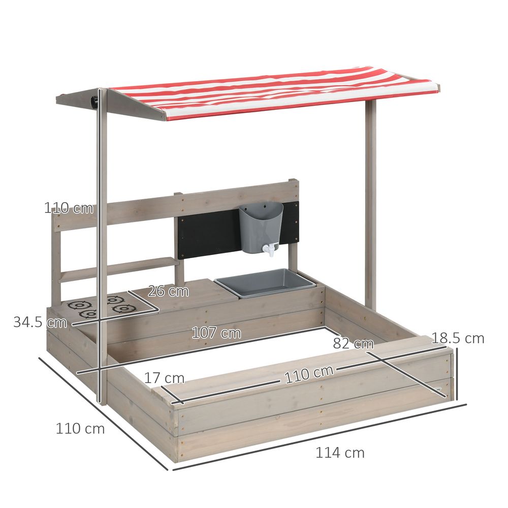 Kids Wooden Sandbox