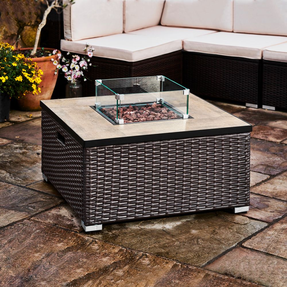 Rattan Gas Fire Pit