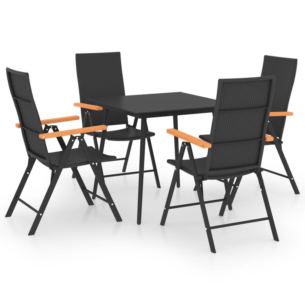 Dining Set Black and Brown