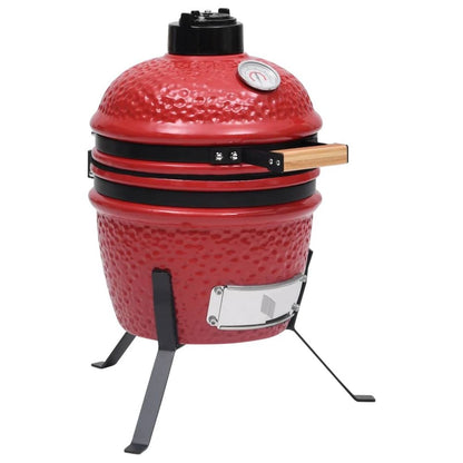 2-in-1 Kamado Barbecue Grill Smoker Ceramic 56 cm Black