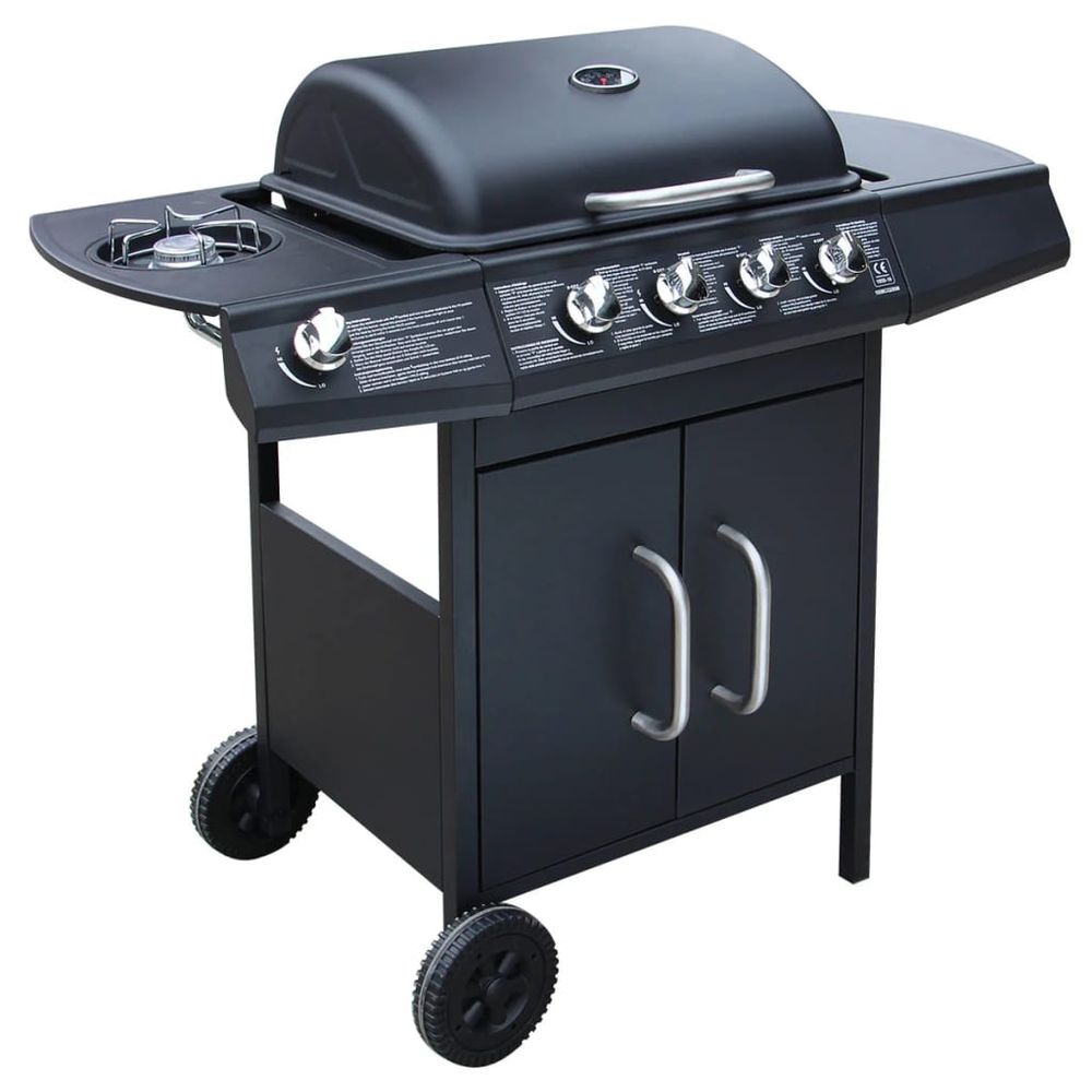 Gas Barbecue Grill 4+1 Cooking Zone Black