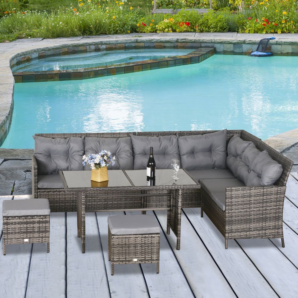 Garden Rattan Corner Dining Sofa