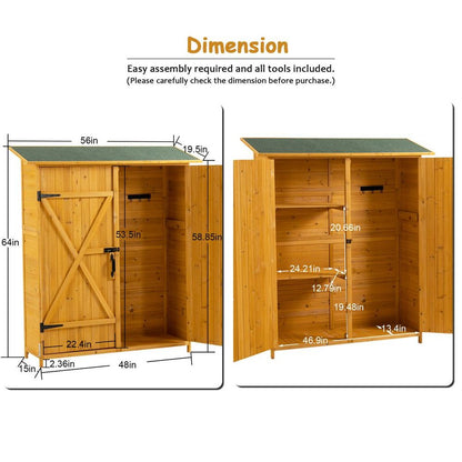 Shed with Detachable Shelves and Pitch Roof