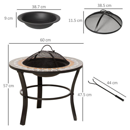 Fire Pit Table with Mosaic Outer