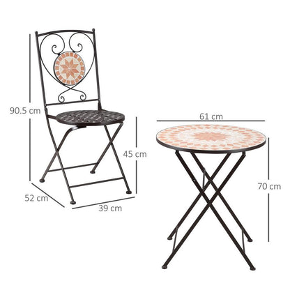 Bistro Set with Mosaic Round