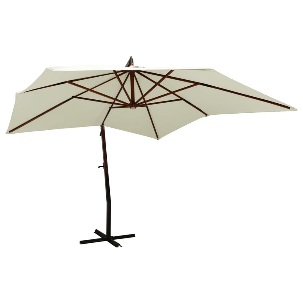 Hanging Parasol with Wooden Pole