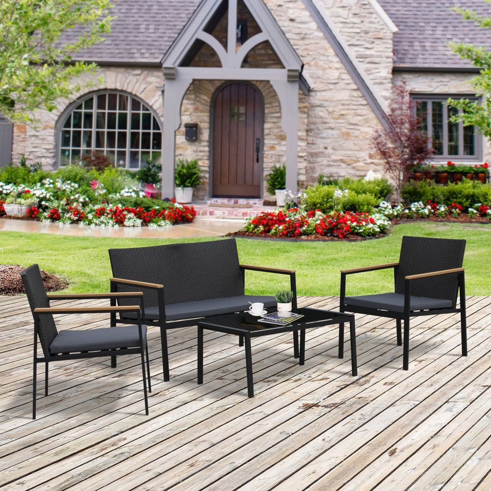 Rattan Table and Chairs Set