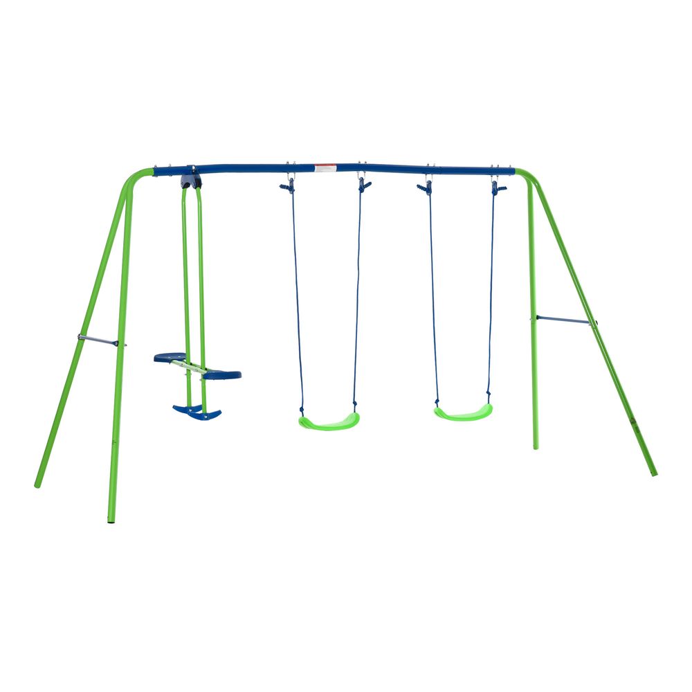 Metal 2 Swings & Seesaw Set