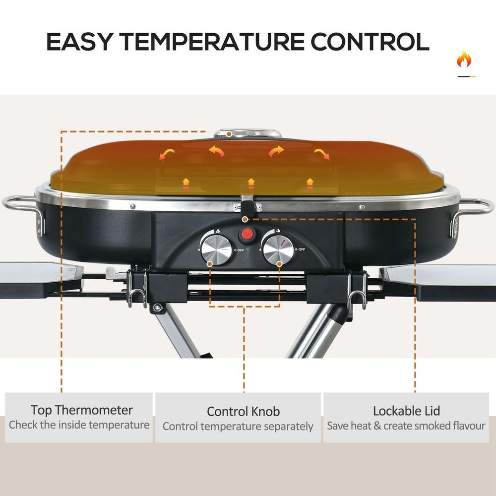 Foldable 2 Burner Gas BBQ