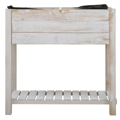 Raised Bed Elevated Wooden Planter Grow Box with 2 tiers, 4 Pockets White