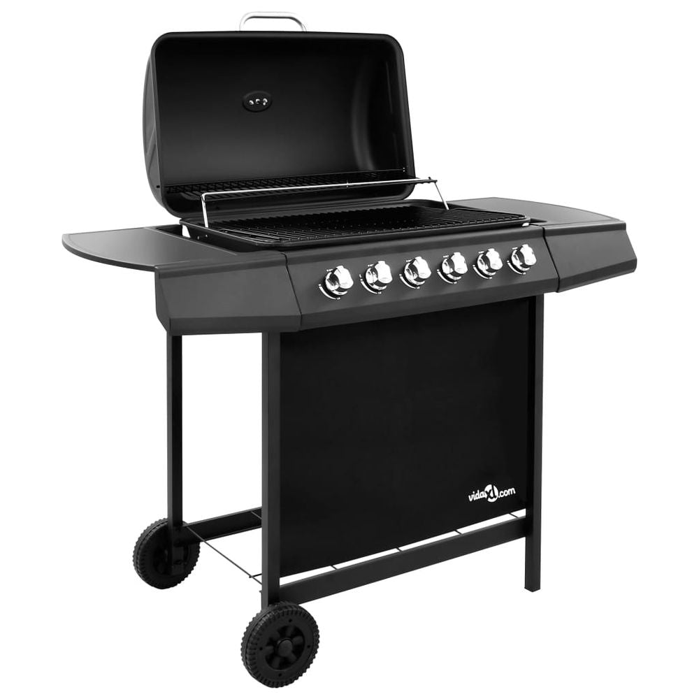 Gas BBQ with 6 Burners Black