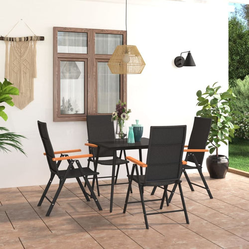 Dining Set Black and Brown