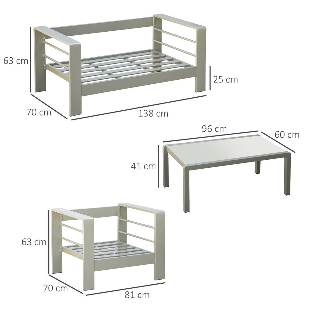 Aluminium Furniture Set with Thick Padded Cushion