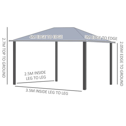 Gazebo with Vent Mosquito Net Curtains