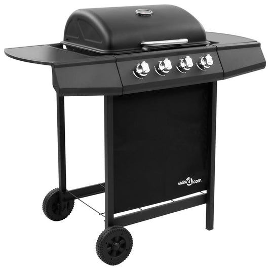 Gas BBQ with 4 Burners Black