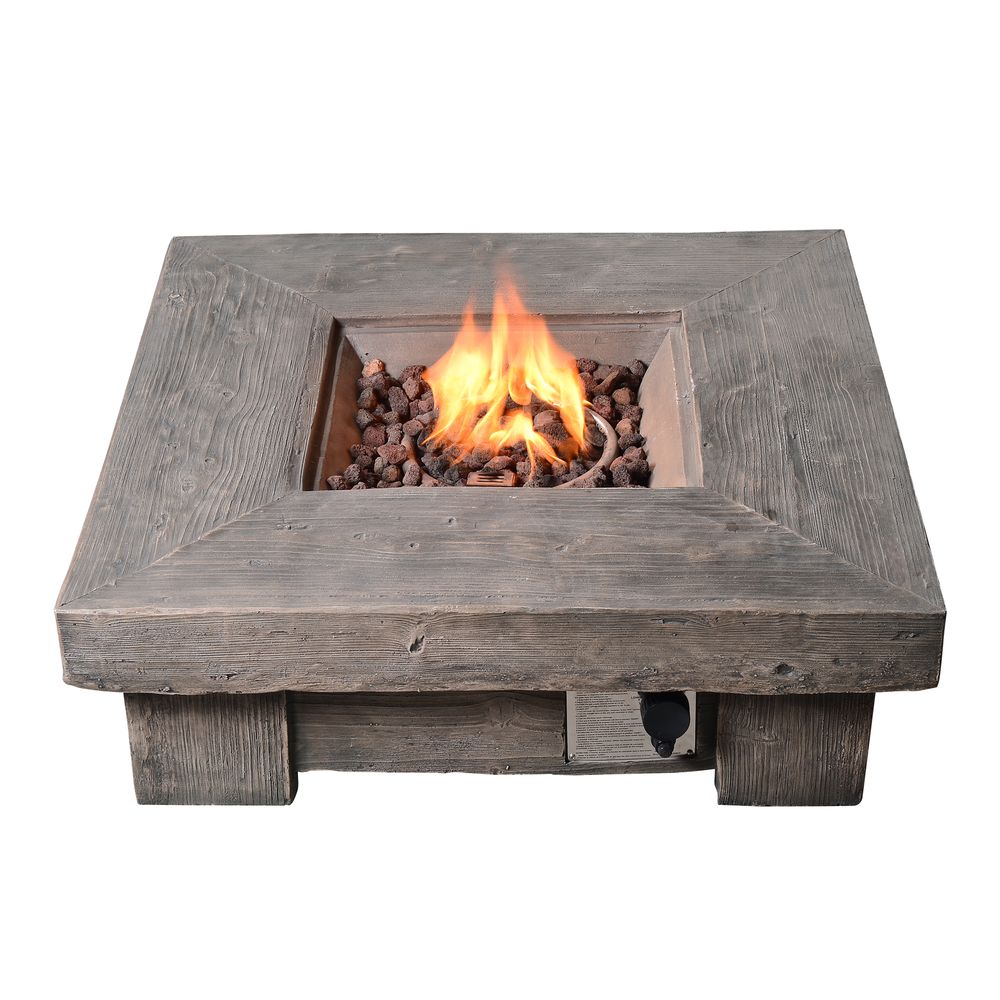 Garden Gas Fire Pit Table Heater with Lava Rocks & Cover