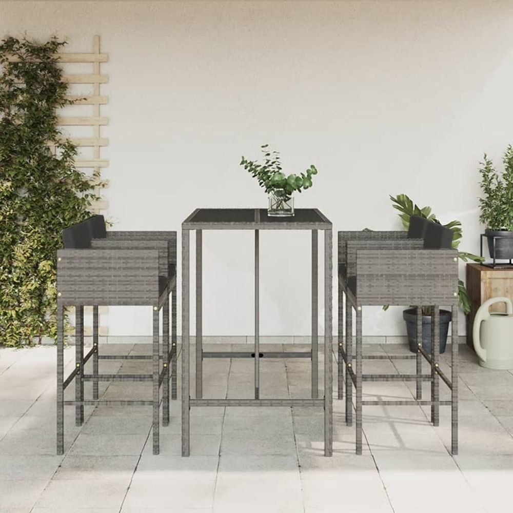 Garden Bar Set with Cushions