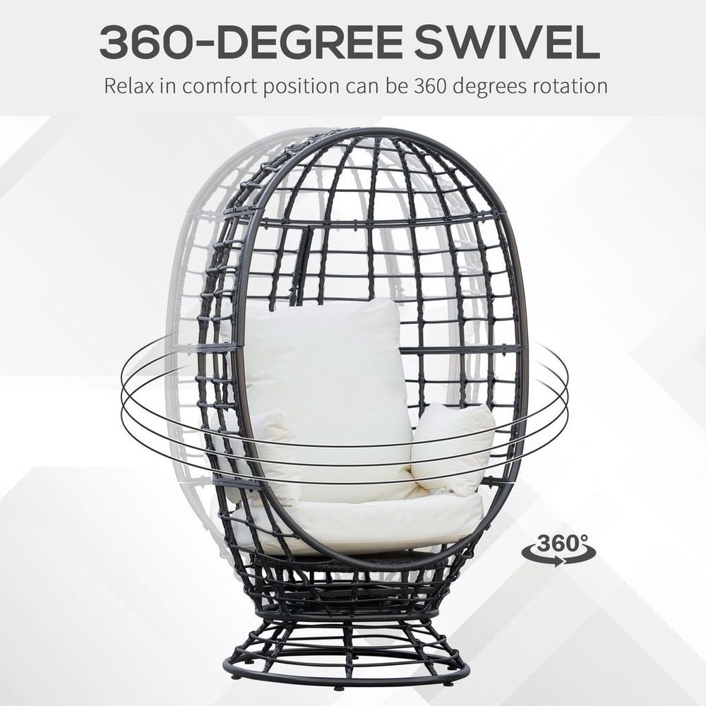 Swivel Egg Chair with Cushion