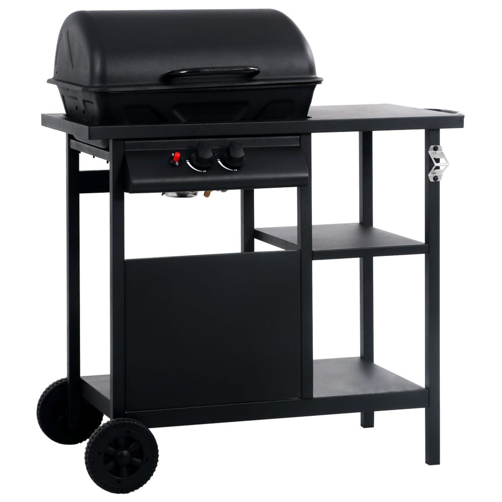 Gas BBQ Grill with 3-layer Side Table