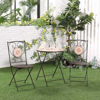 Bistro Set with Mosaic Round