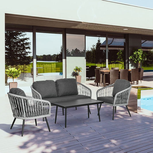 Rattan Patio Sofa Set