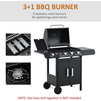 Gas 3+1 Burner BBQ