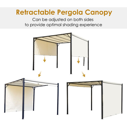 Retractable Pergola Canopy Cover Cream