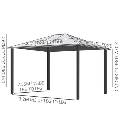 Gazebo with Polycarbonate Roof