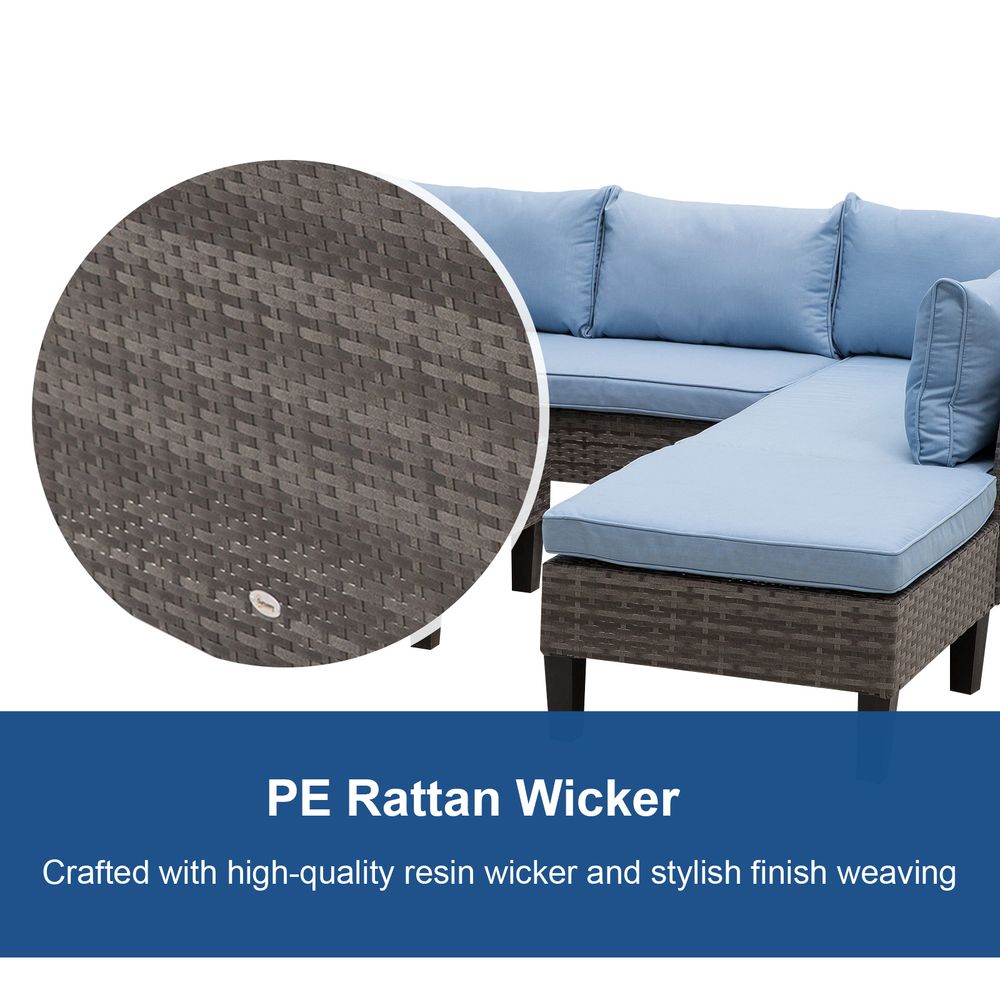 Rattan Furniture Set Blue