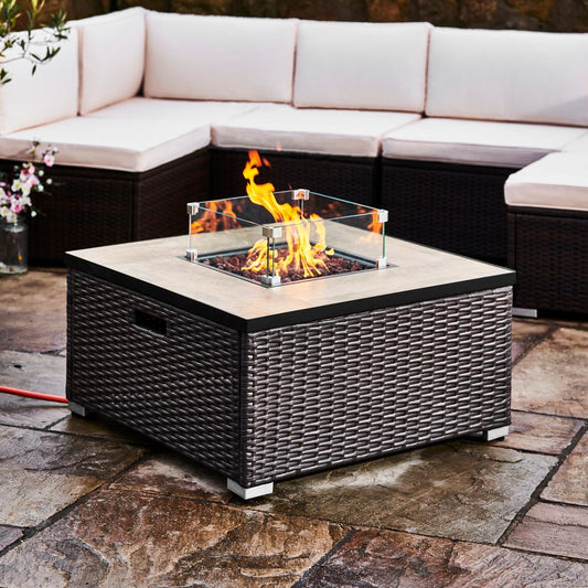 Rattan Gas Fire Pit