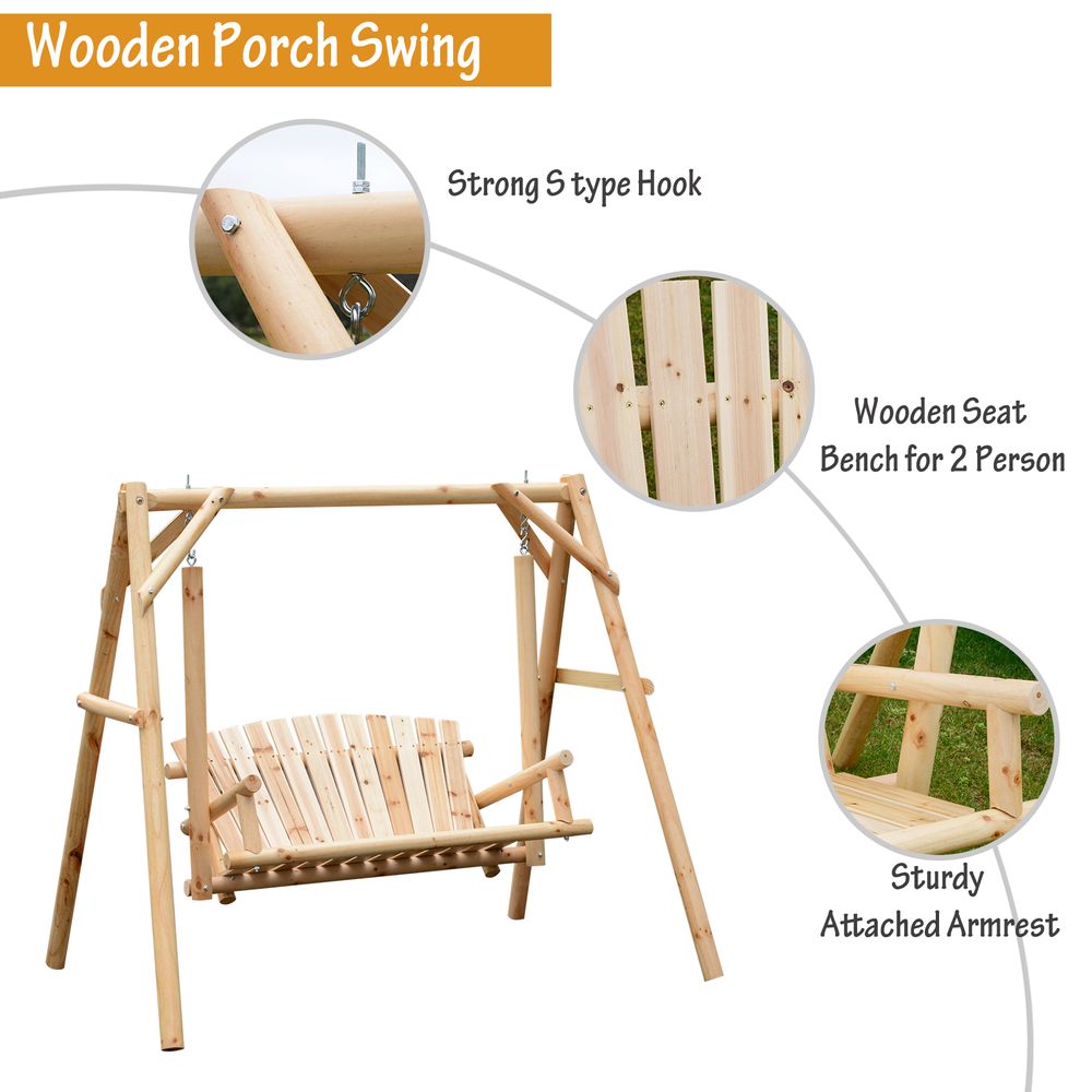 Wooden swing bench