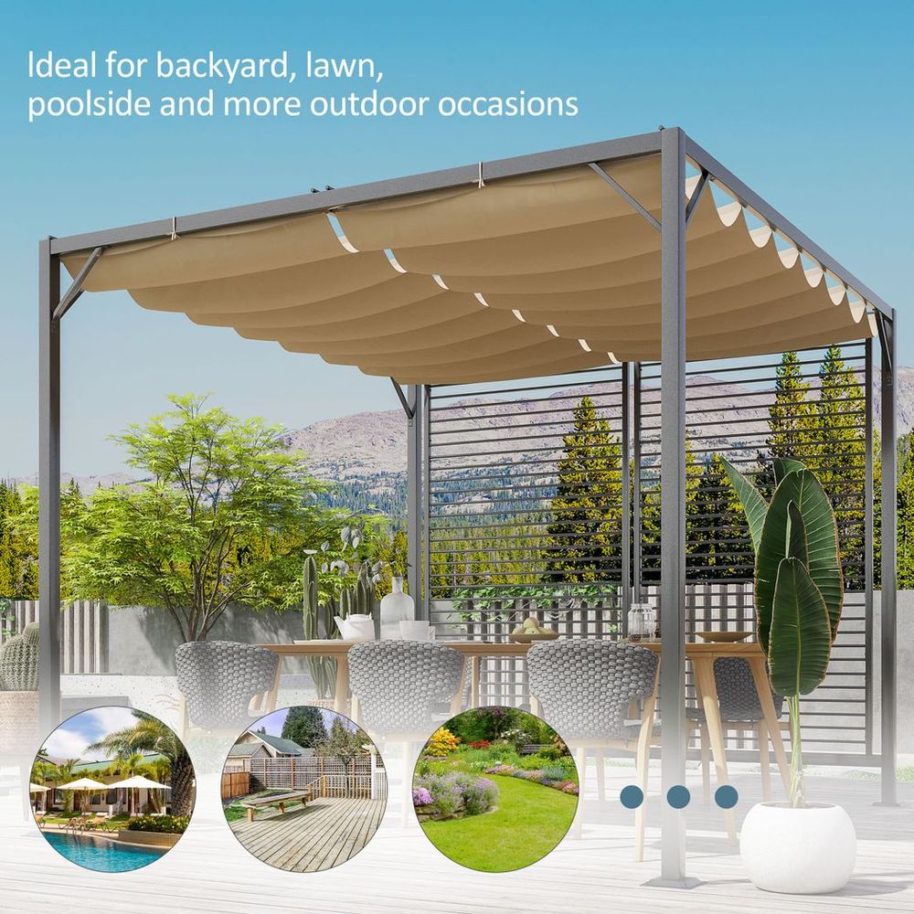 Metal Pergola & Retractable Canopy