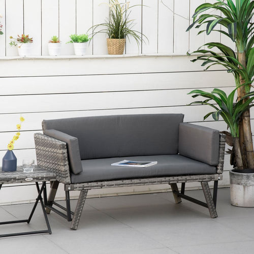 Rattan Folding Daybed Sofa