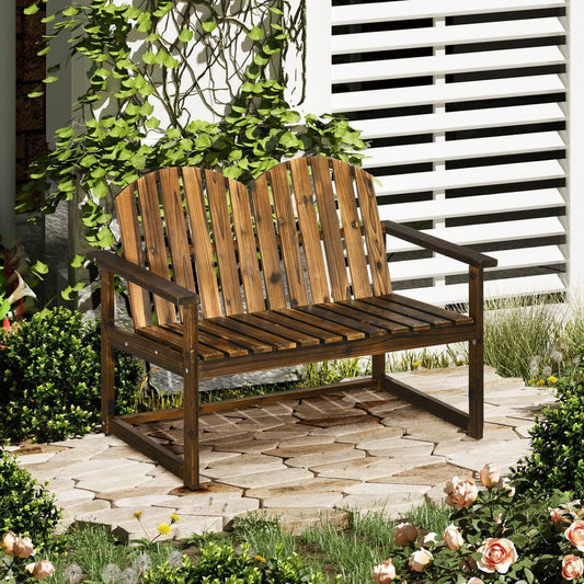 Wooden Bench for Two People