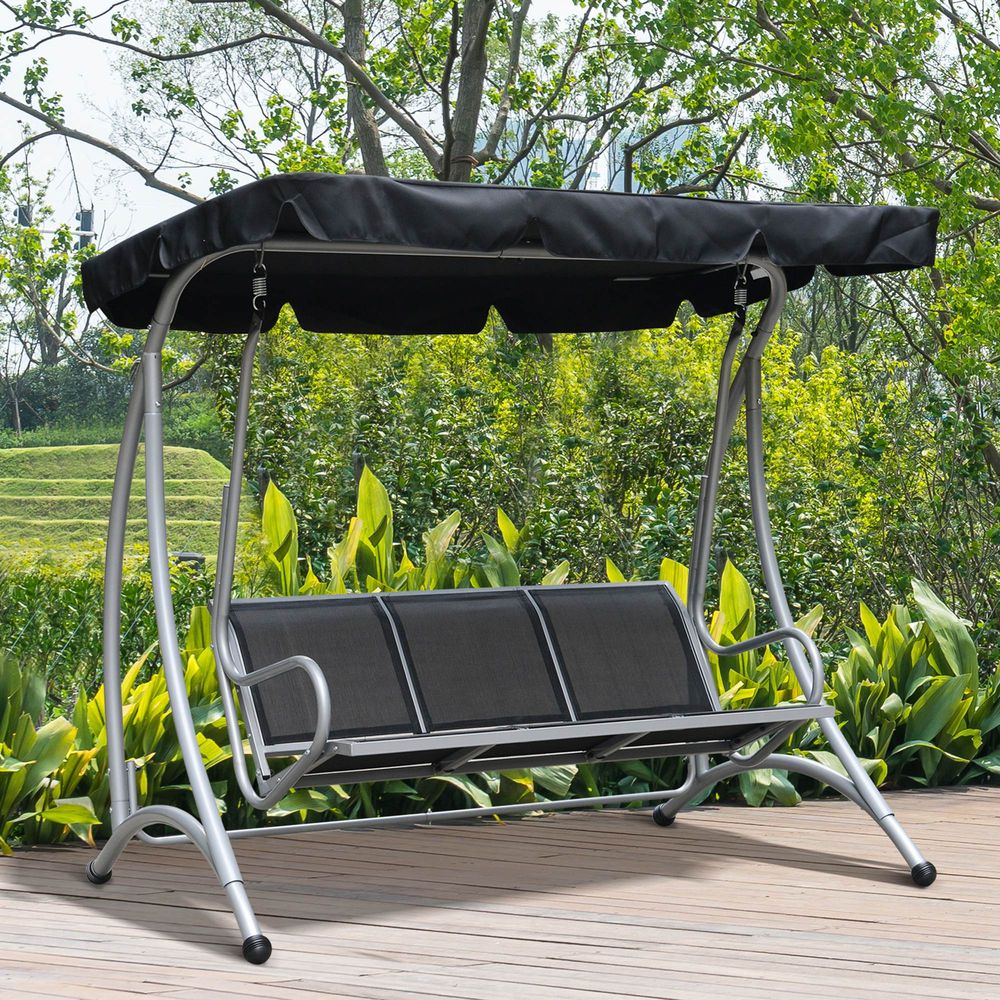 Steel Swing Chair & Adjustable Canopy