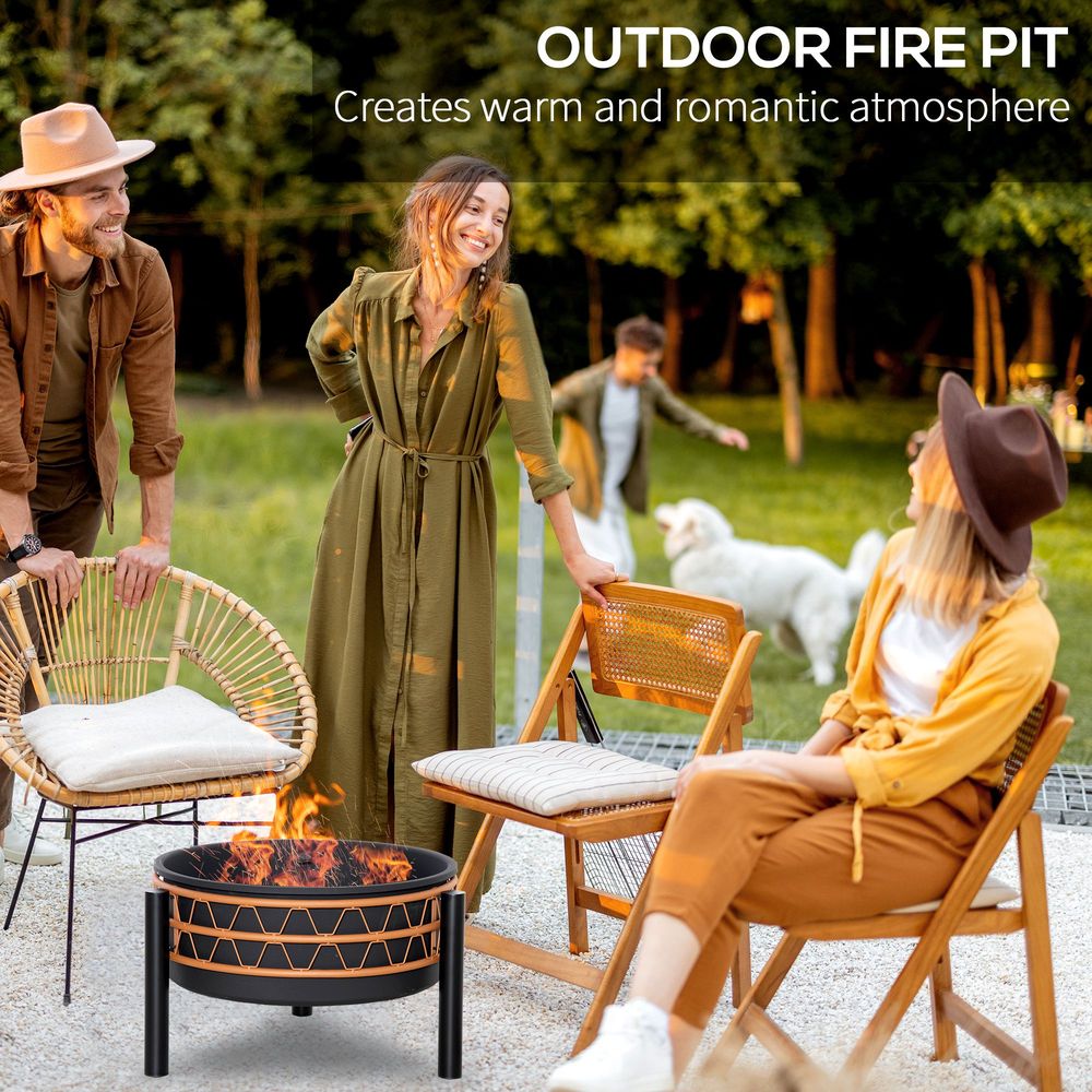 Fire Pit, Metal Round Screen Cover