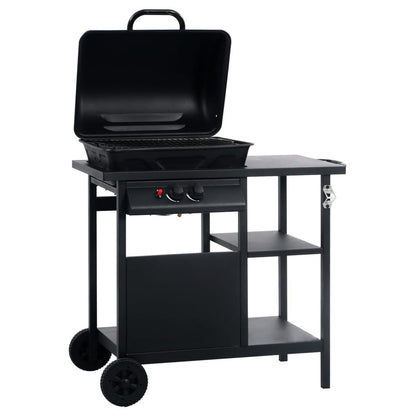 Gas BBQ Grill with 3-layer Side Table