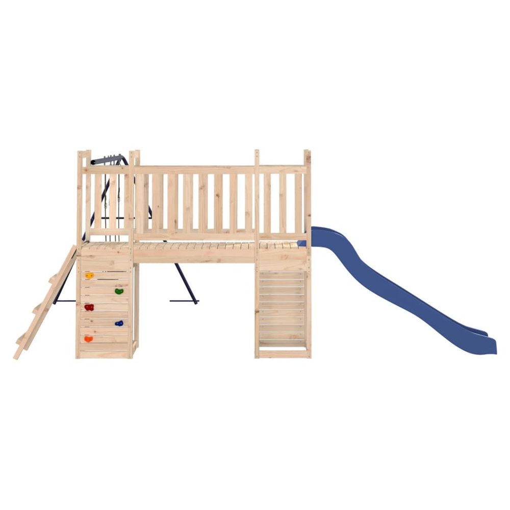 Playhouse with Slide Ladder Swings Solid Wood Pine