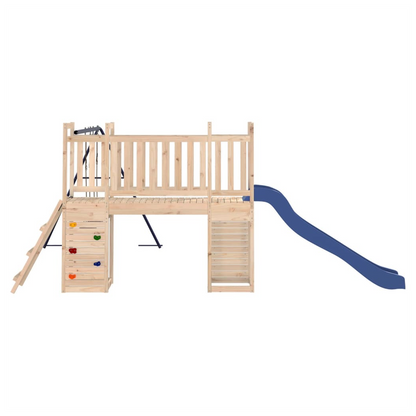 Playhouse with Slide Ladder Swings Solid Wood Pine