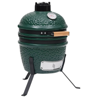 2-in-1 Kamado Barbecue Grill Smoker Ceramic 56 cm Black