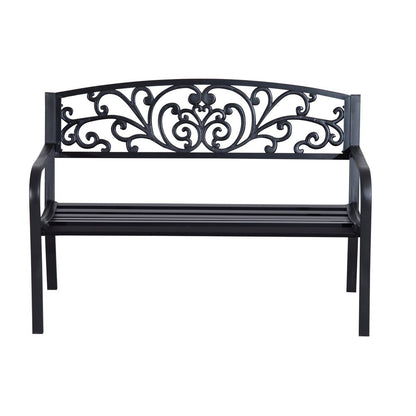 Garden Bench, Steel-Black