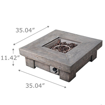 Garden Gas Fire Pit Table Heater with Lava Rocks & Cover