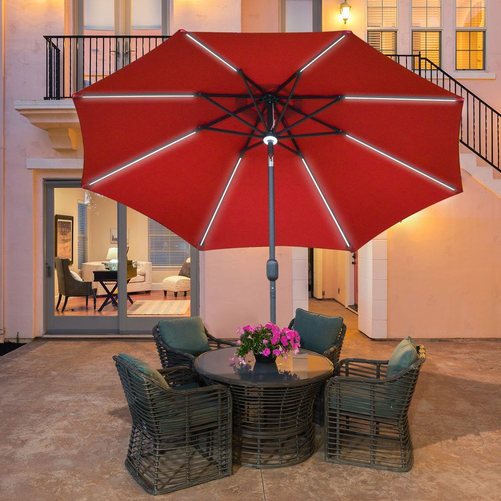 Garden Parasol with LED Solar Light