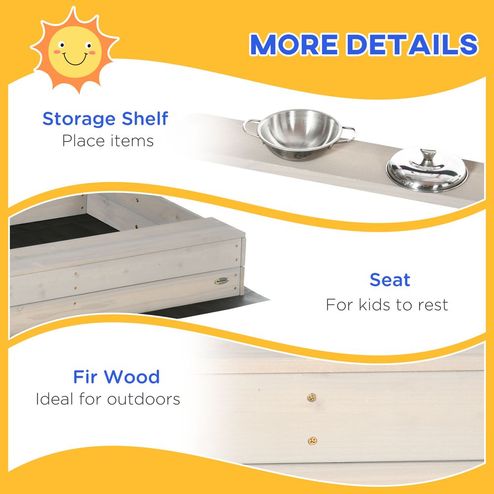 Kids Wooden Sandbox