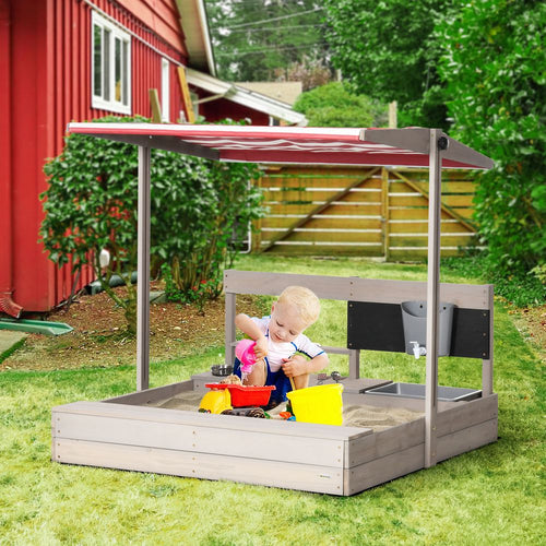 Kids Wooden Sandbox