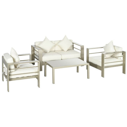 Aluminium Furniture Set with Thick Padded Cushion