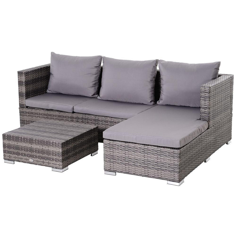 Rattan Garden Sofa Set Storage Table