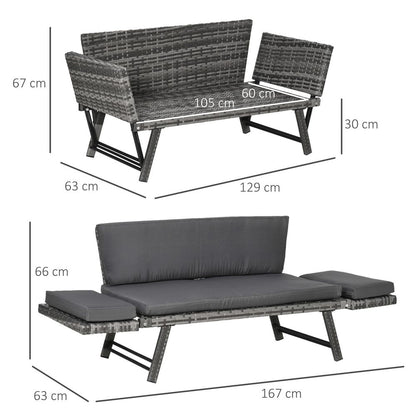 Rattan Folding Daybed Sofa